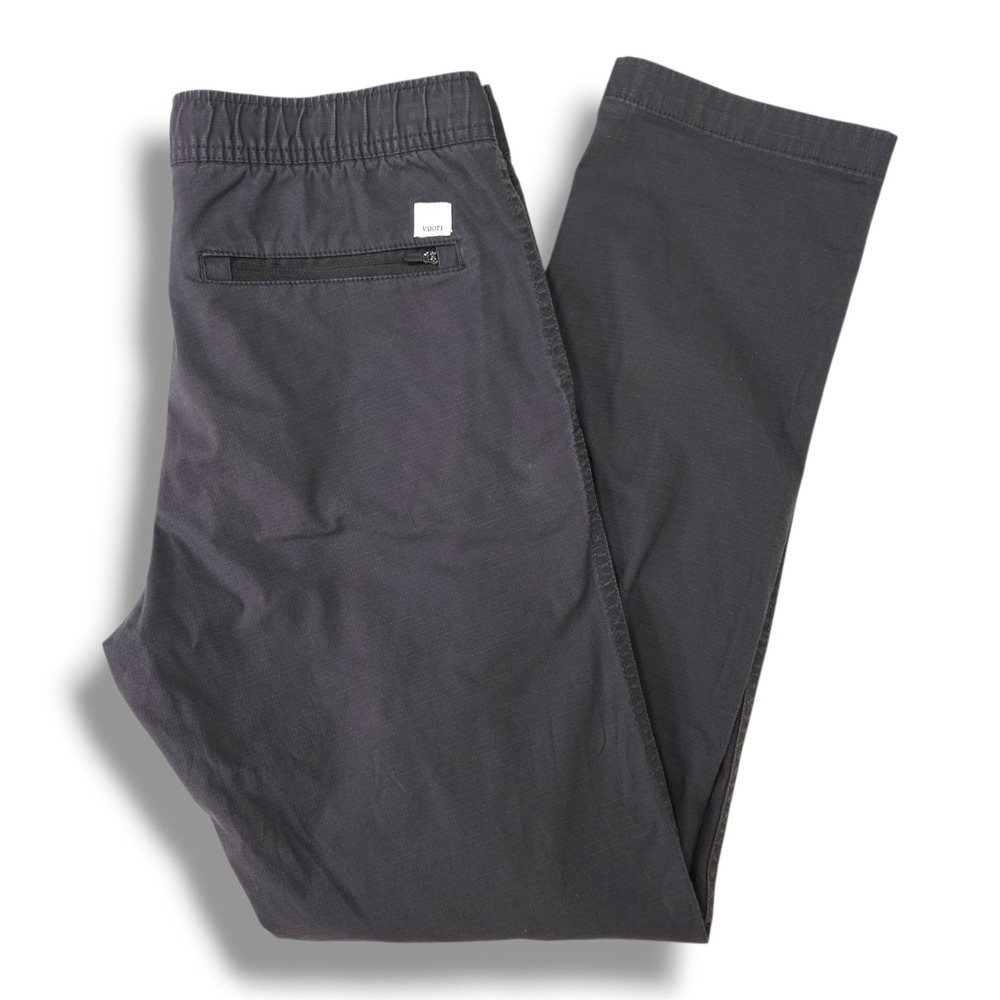 Vuori Ripstop Climber Pants V412 Organic Cotton Zip Pocket Charcoal Gray S